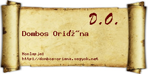 Dombos Oriána névjegykártya